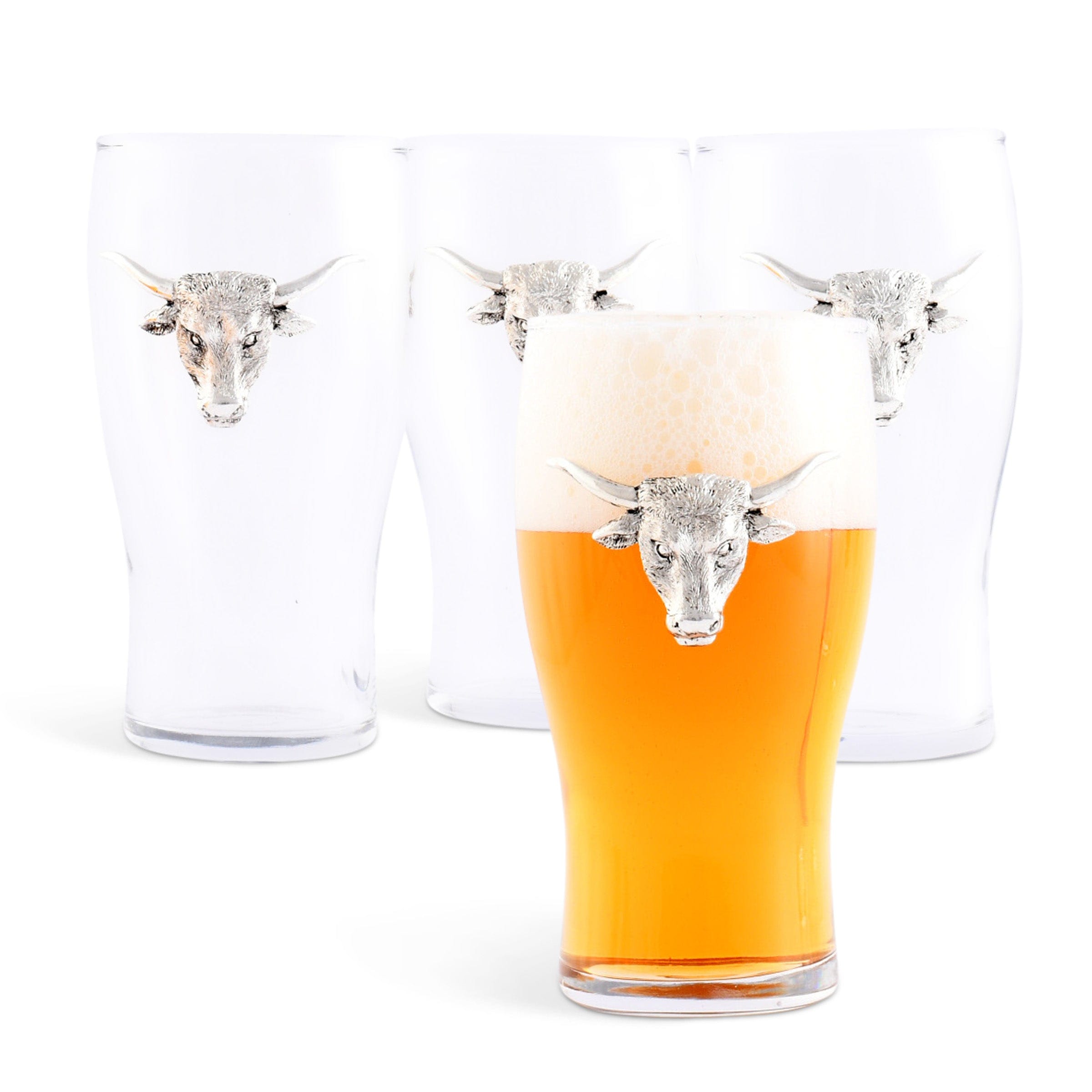 Arthur Court Serveware Arthur Court Longhorn Beer Pint Glasses - Set of 4