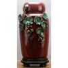 Danny's Fine Porcelain 13" Red Gourd Majolica Vase