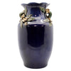Danny's Fine Porcelain Blue Vase W/Wht. Flowers