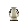 Danny's Fine Porcelain Ivory Crackle Hex Vase
