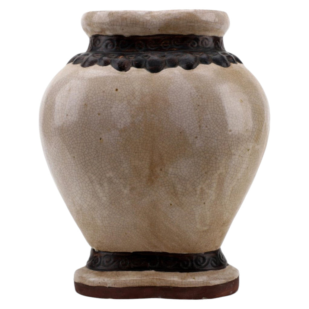Danny's Fine Porcelain Ivory Crackle Twin Vase