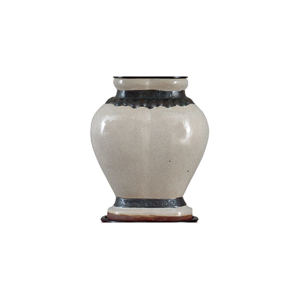 Danny's Fine Porcelain Ivory Crackle Twin Vase