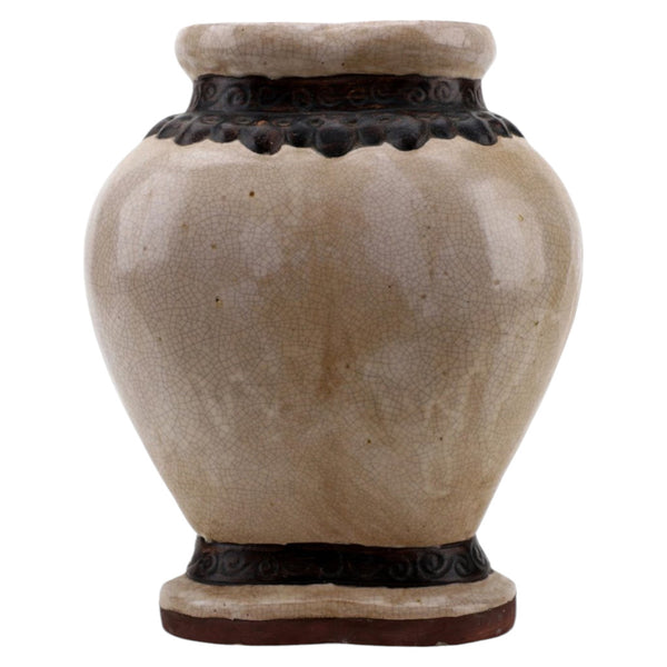 Danny's Fine Porcelain Ivory Crackle Twin Vase