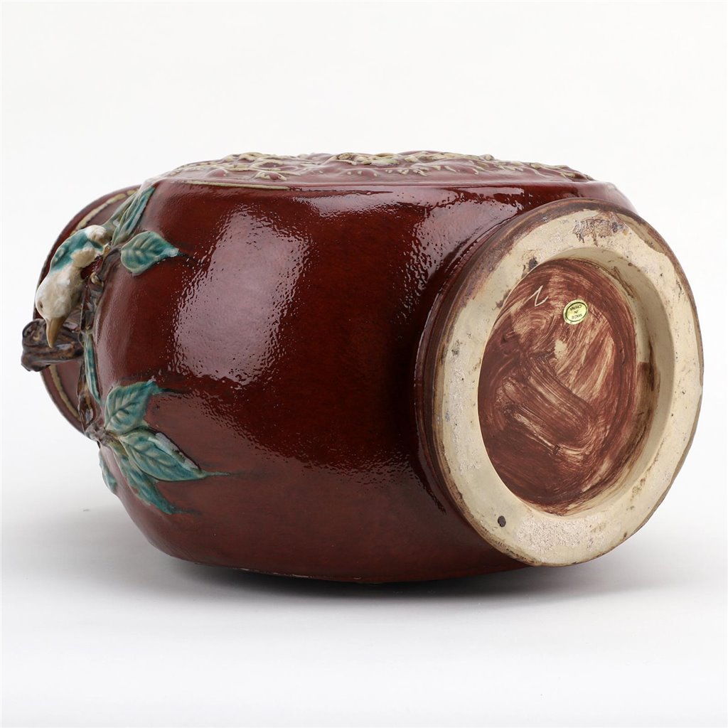 Danny's Fine Porcelain Oxblood Bird Vase