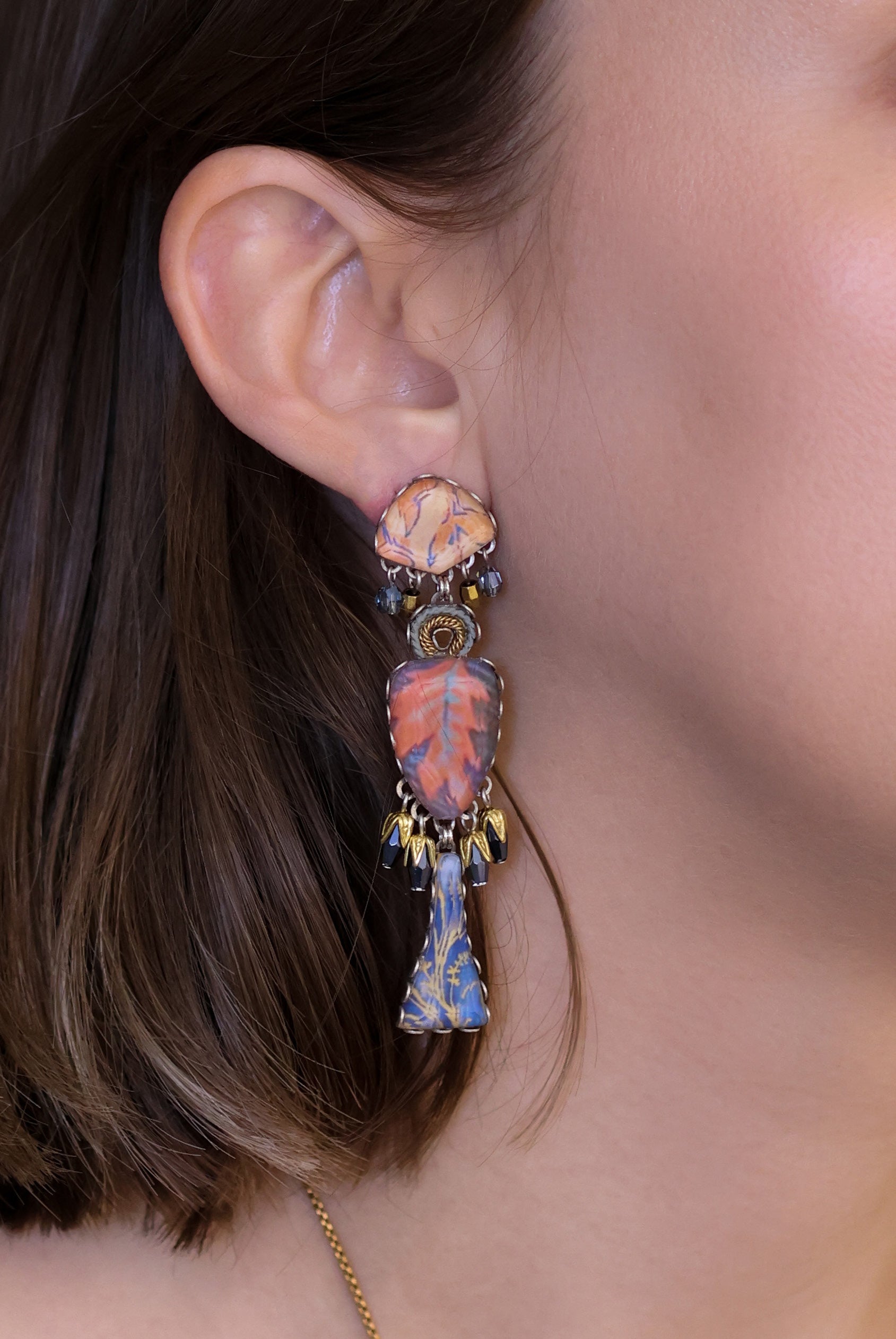 Ayala Bar Jewelry Ayala Bar Amber Bloom Set,Long Glass Earring, Airi