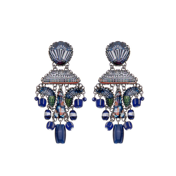Ayala Bar Jewelry Ayala Bar Blue Domes Set, Glamorous Glass Earrings, Naxos