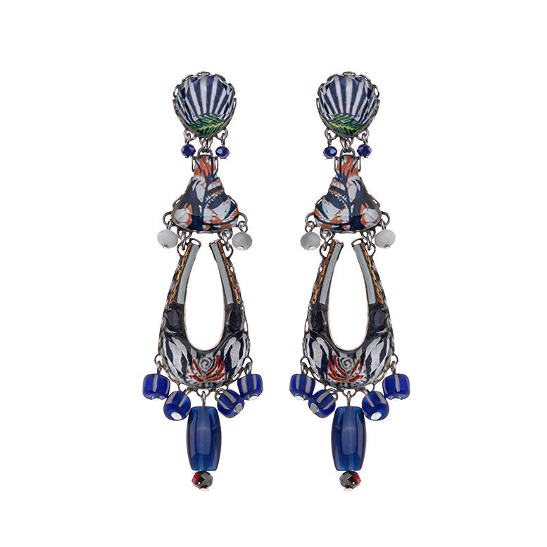 Ayala Bar Jewelry Ayala Bar Blue Domes Set, Long Blue Glass Earrings, Athena