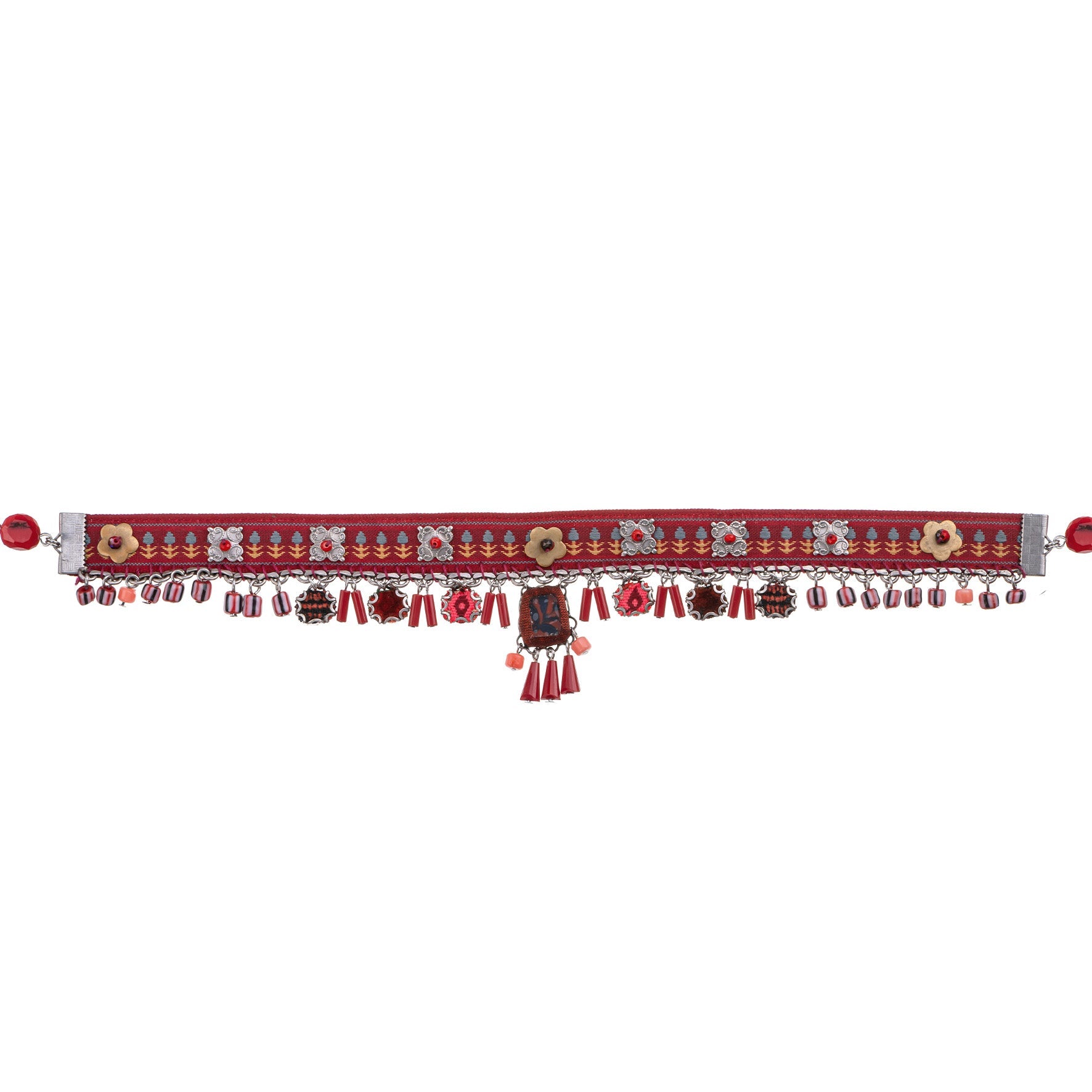 Ayala Bar Jewelry Ayala Bar Crimson Fire Set,Artisan Choker Necklace,Fogata
