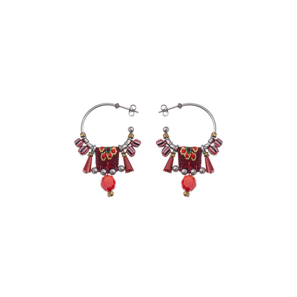 Ayala Bar Jewelry Ayala Bar Crimson Fire Set,Beaded Hoop Earring,Homa