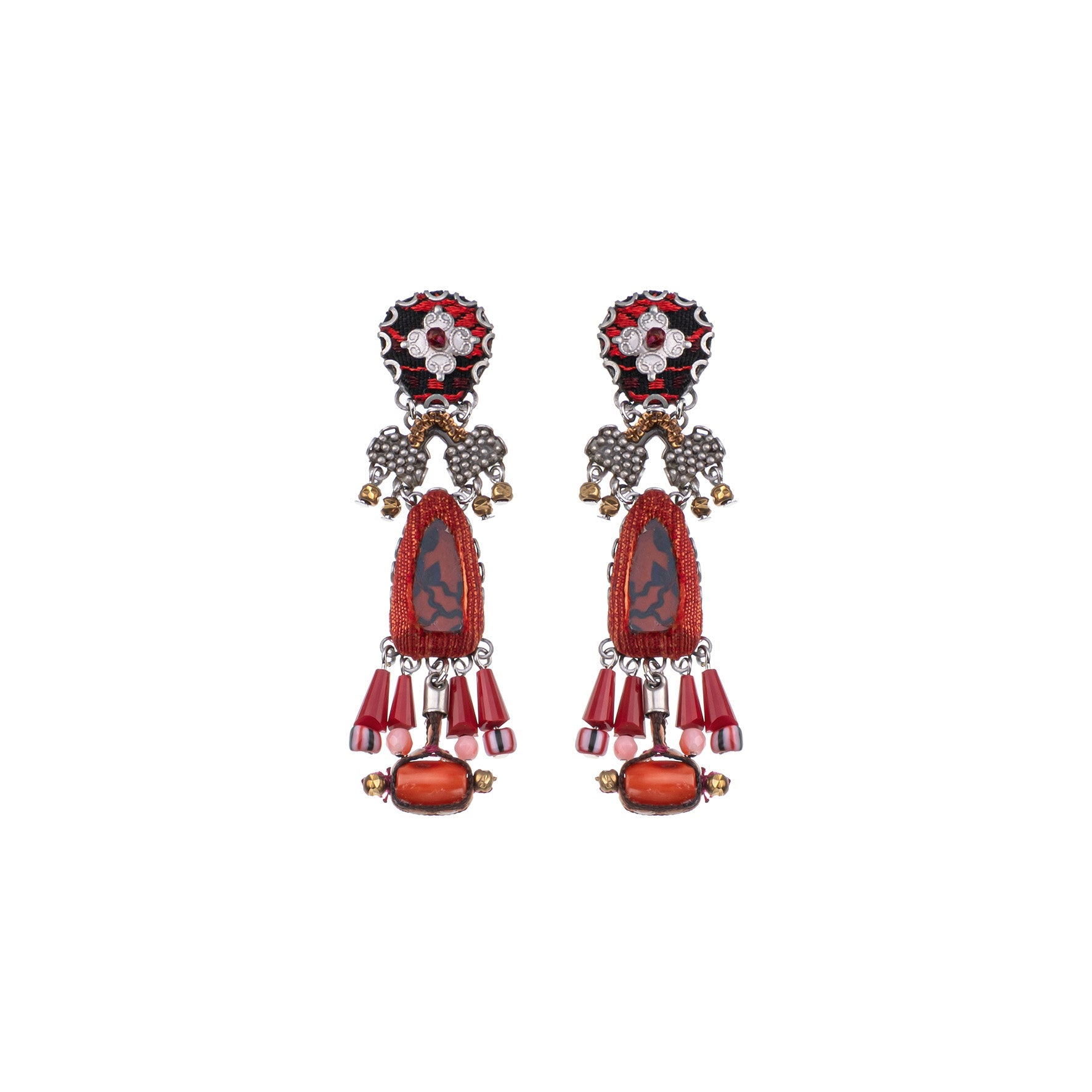 Ayala Bar Jewelry Ayala Bar Crimson Fire Set,Long Earring,Kaen