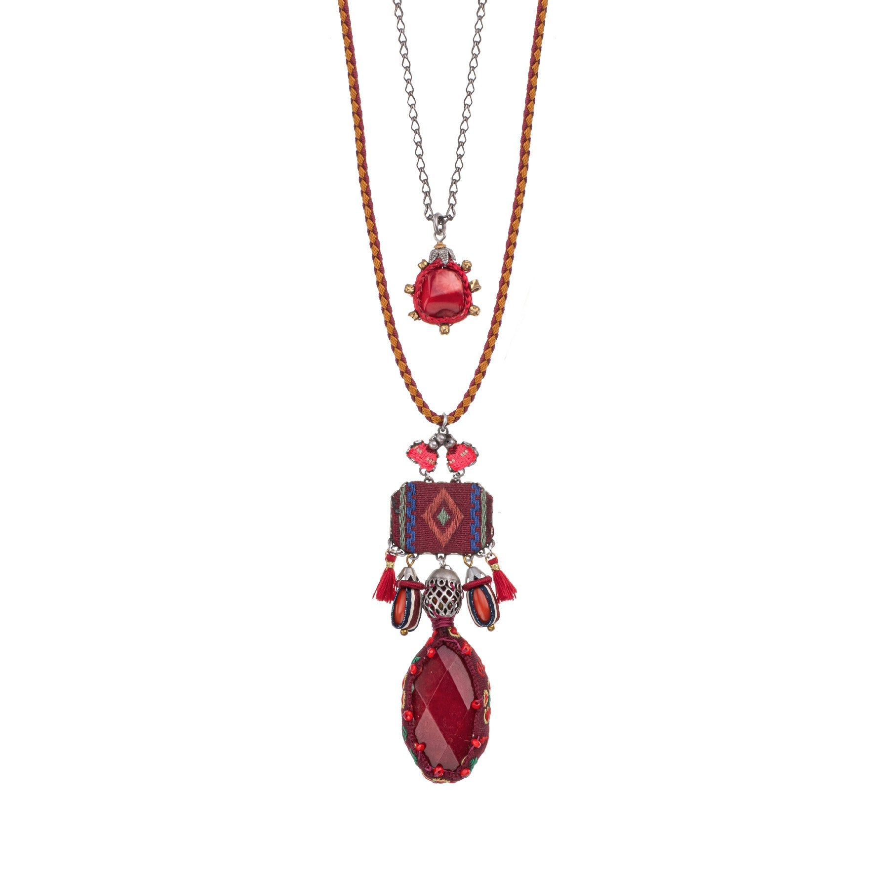 Ayala Bar Jewelry Ayala Bar Crimson Fire Set,Long Pendant Necklace,Brasier