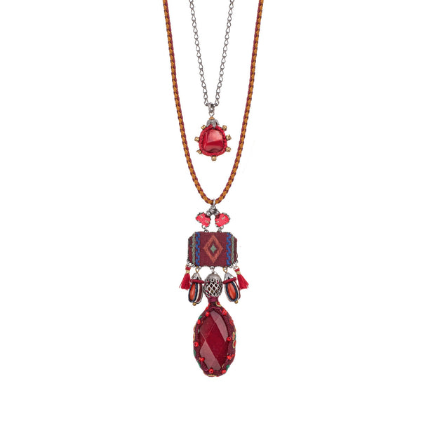 Ayala Bar Jewelry Ayala Bar Crimson Fire Set,Long Pendant Necklace,Brasier