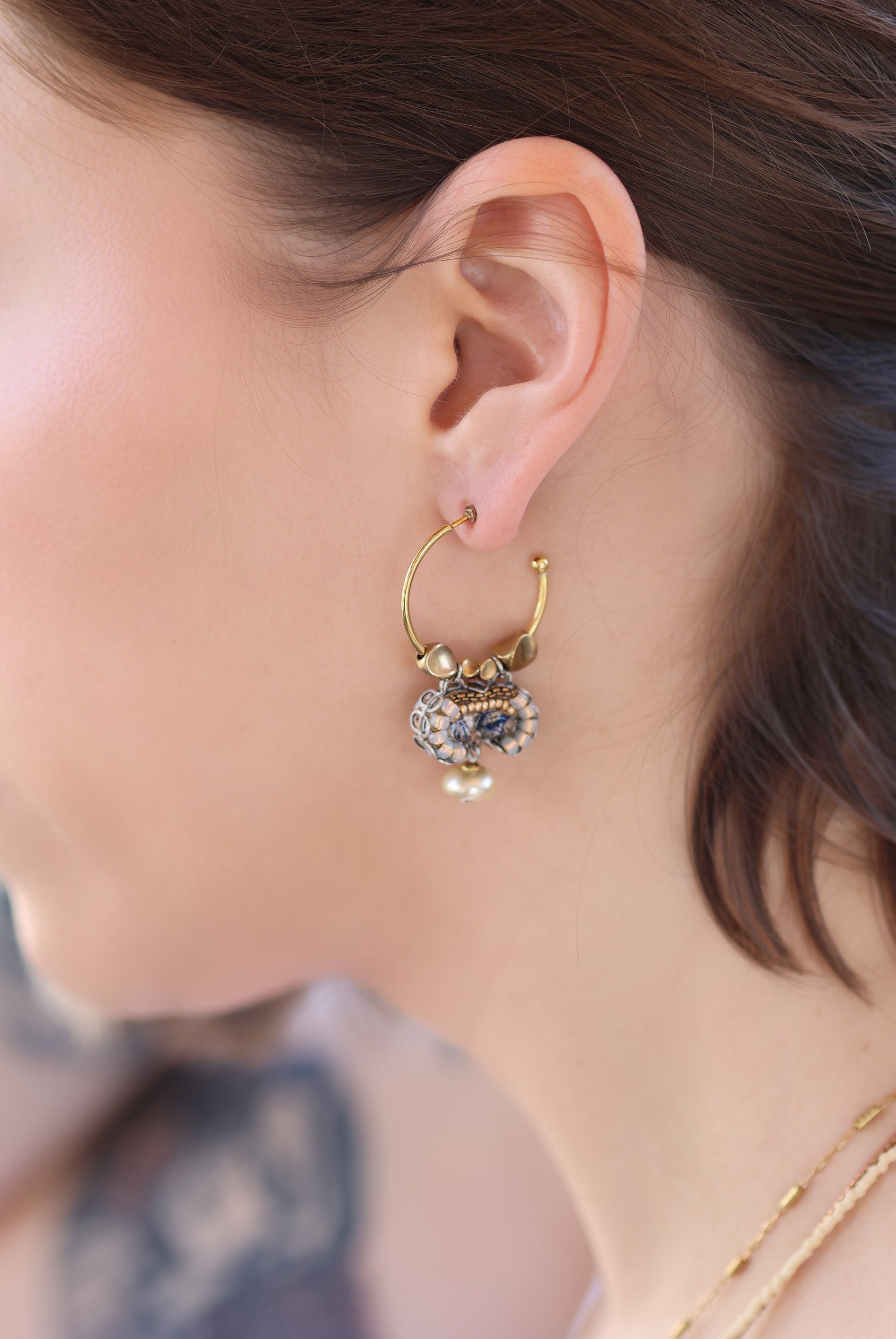 Ayala Bar Jewelry Ayala Bar Drops of Gold Set,Elegant Hoops Earring, Paix