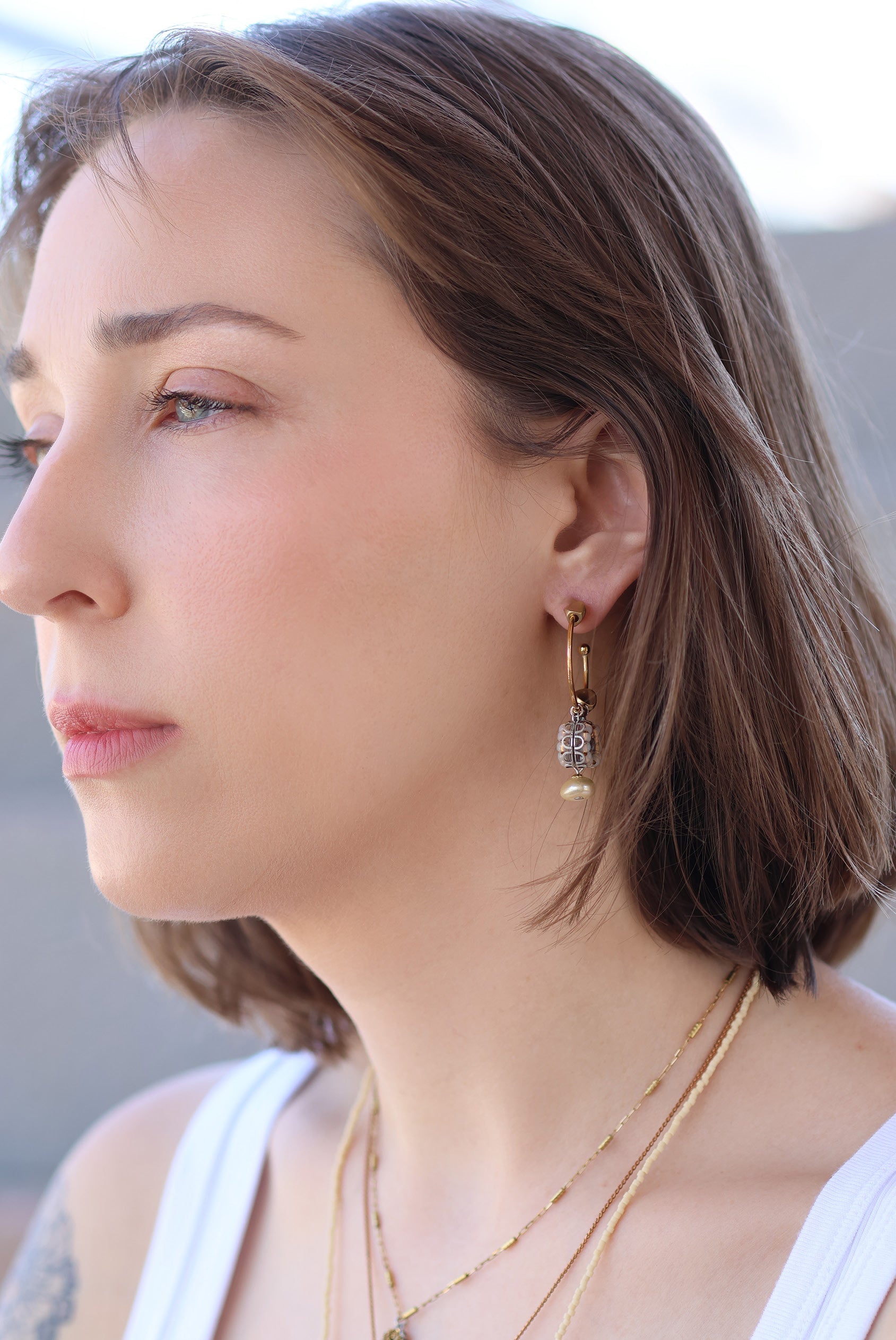 Ayala Bar Jewelry Ayala Bar Drops of Gold Set,Elegant Hoops Earring, Paix