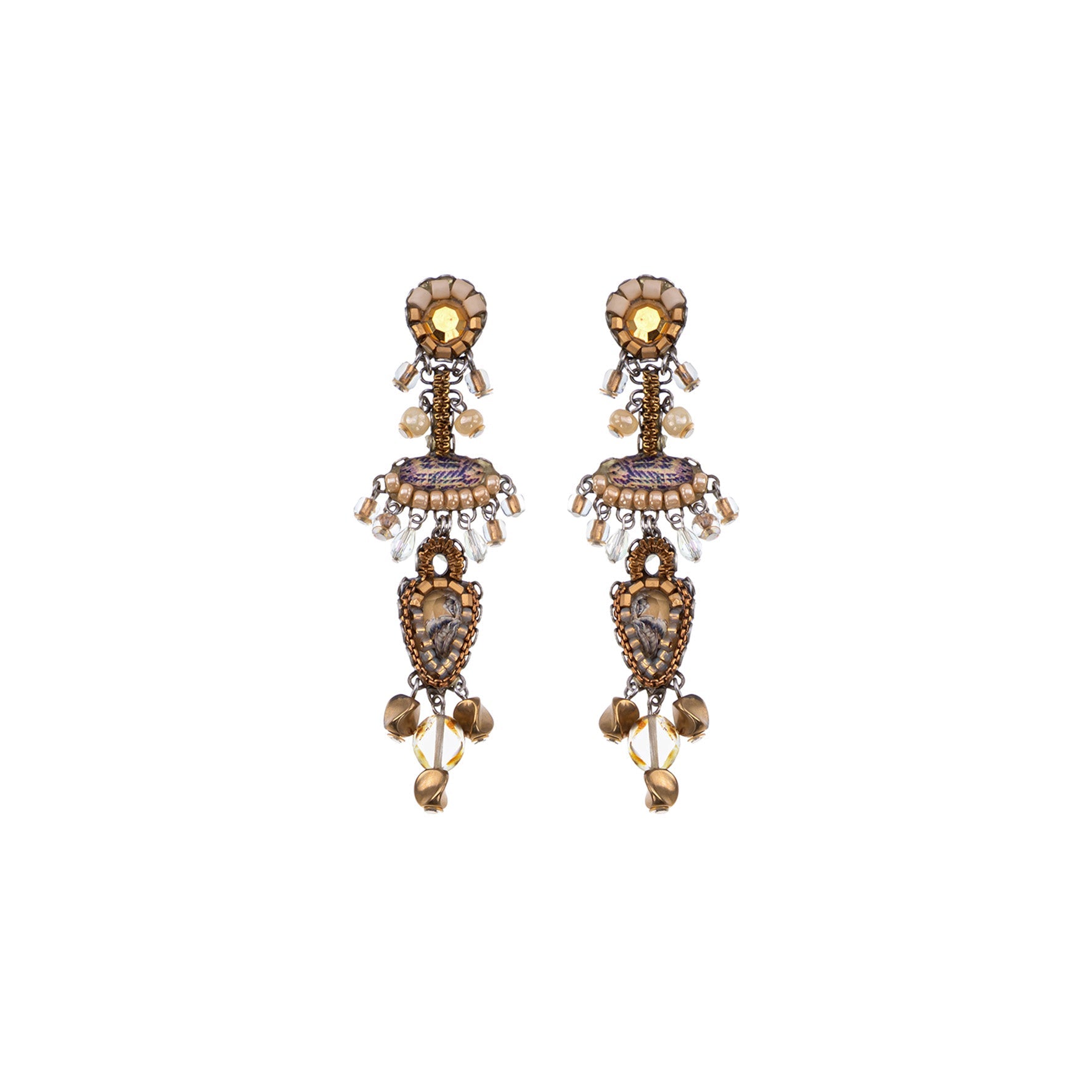 Ayala Bar Jewelry Ayala Bar Drops of Gold Set,Long Earring,Serenita