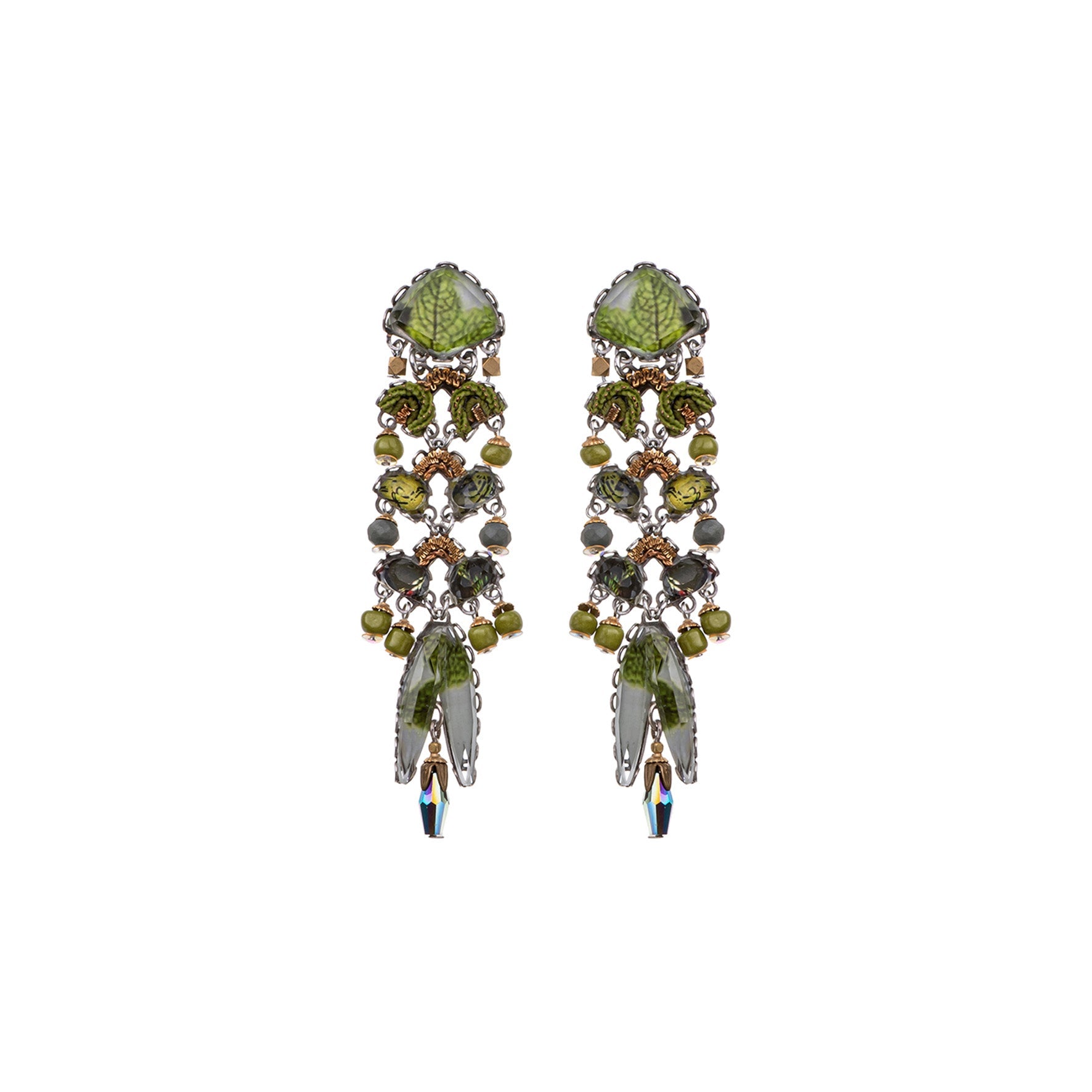 Ayala Bar Jewelry Ayala Bar Forest Reflection Set,Long Glass Earring, Nori