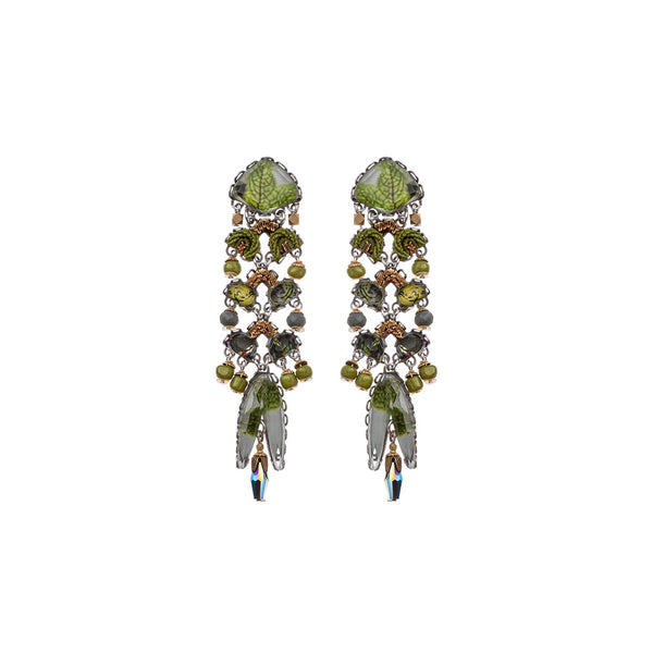 Ayala Bar Jewelry Ayala Bar Forest Reflection Set,Long Glass Earring, Nori