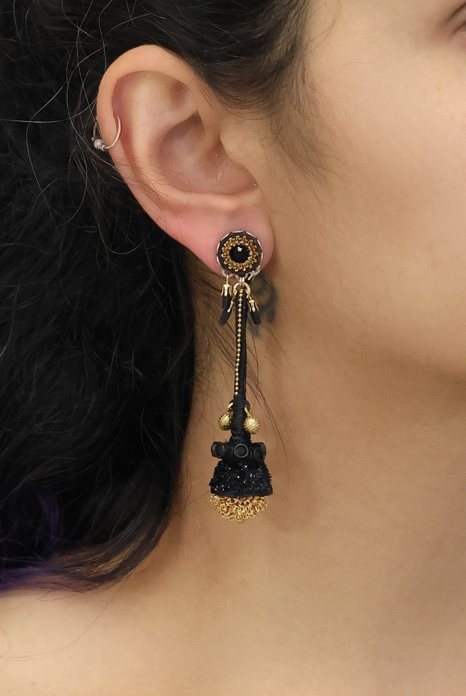 Ayala Bar Jewelry Ayala Bar Gilded Black Set, Ebonia Earrings