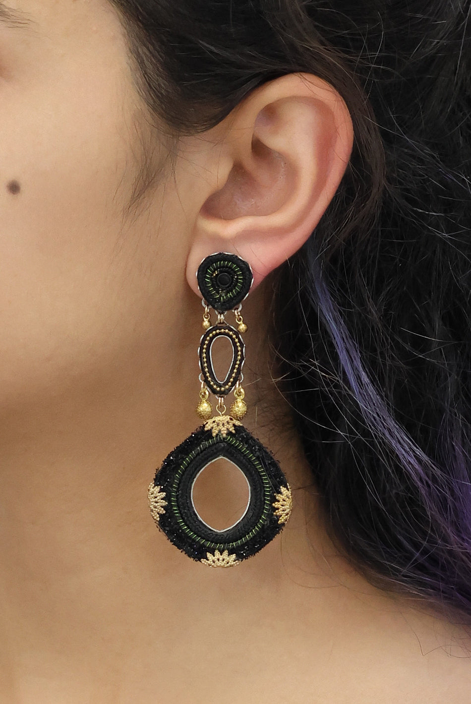 Ayala Bar Jewelry Ayala Bar Gilded Black Set, Velmira Earrings