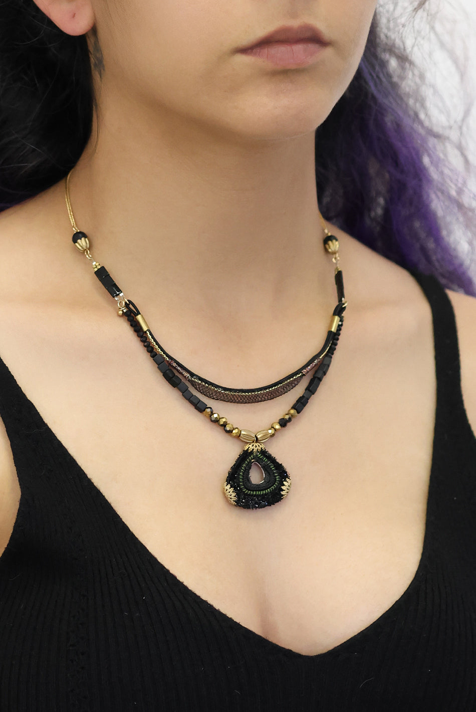 Ayala Bar Jewelry Ayala Bar Gilded Black Set, Zaffira Necklace