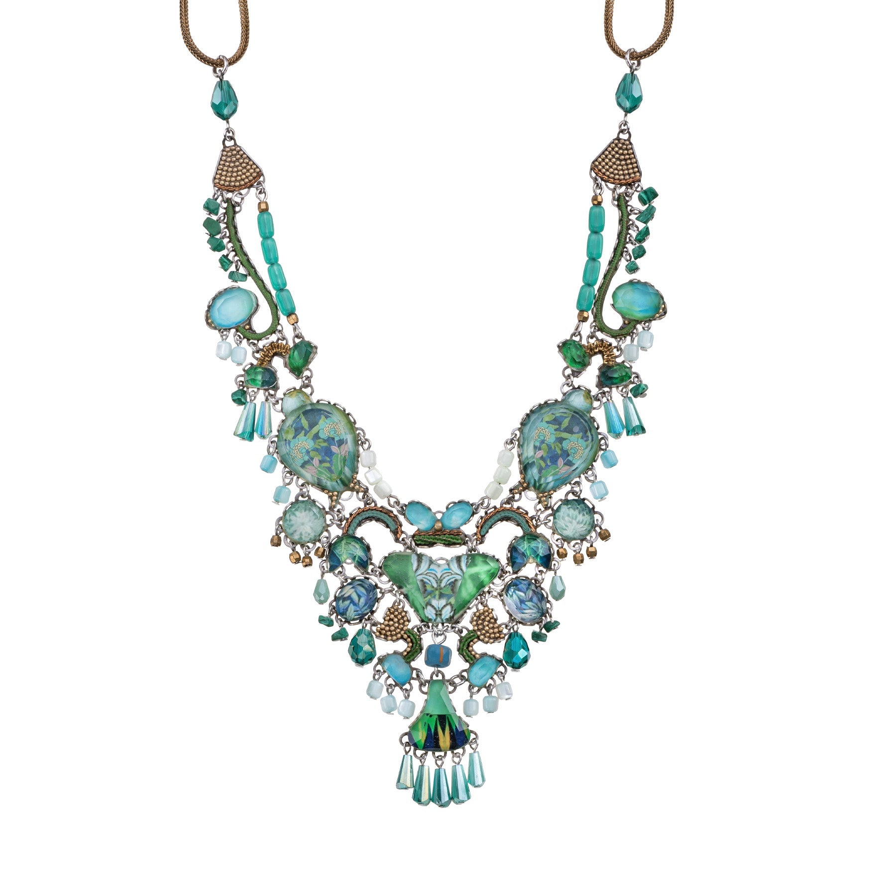 Ayala Bar Jewelry Ayala Bar Green Dramatic Necklace Meadow Set, Aranya