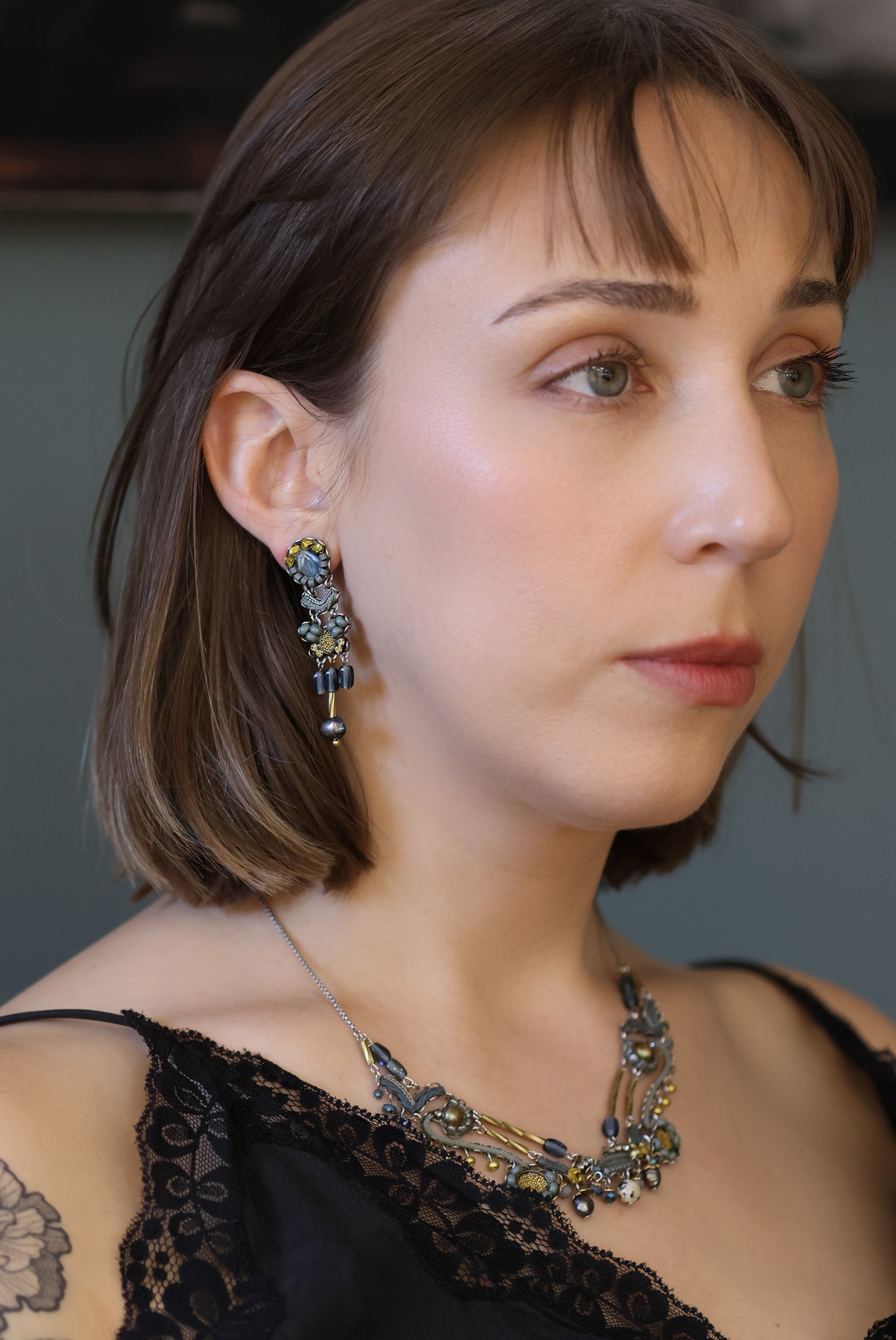 Ayala Bar Jewelry Ayala Bar Moonlight Shimmer Set,Artistic Dangles Earring, Noche