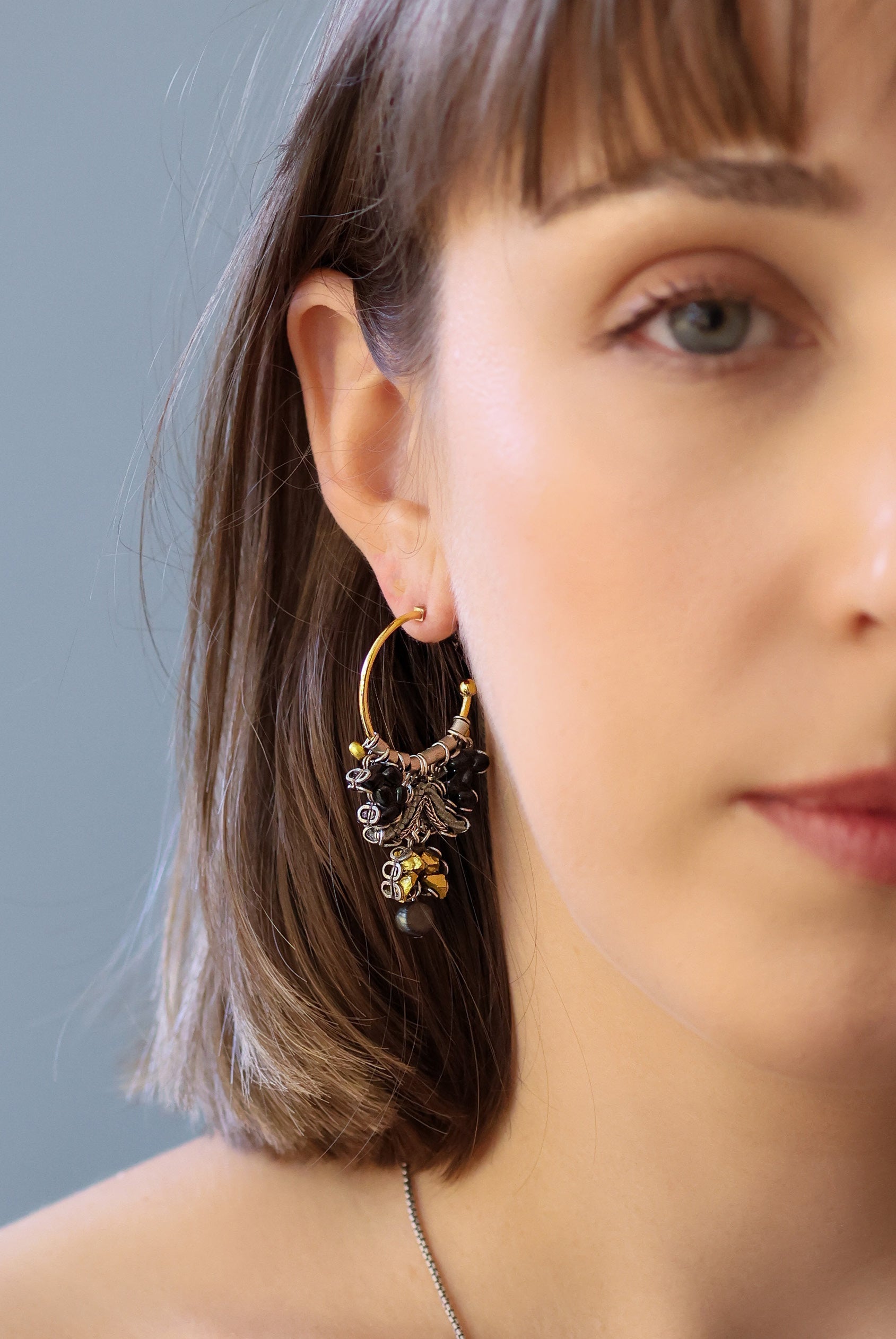 Ayala Bar Jewelry Ayala Bar Moonlight Shimmer Set,Hoop Earring, Oscuro