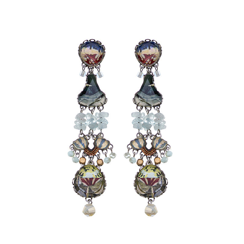 Ayala Bar Jewelry Ayala Bar Neptune's Garden Set, Long Glass Earrings, Dulse