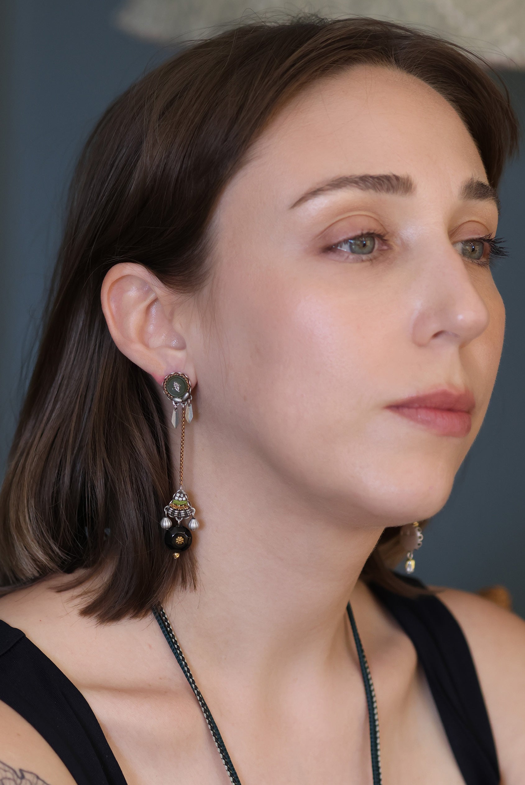 Ayala Bar Jewelry Ayala Bar Night Queen Set,Long Earring, Noctis