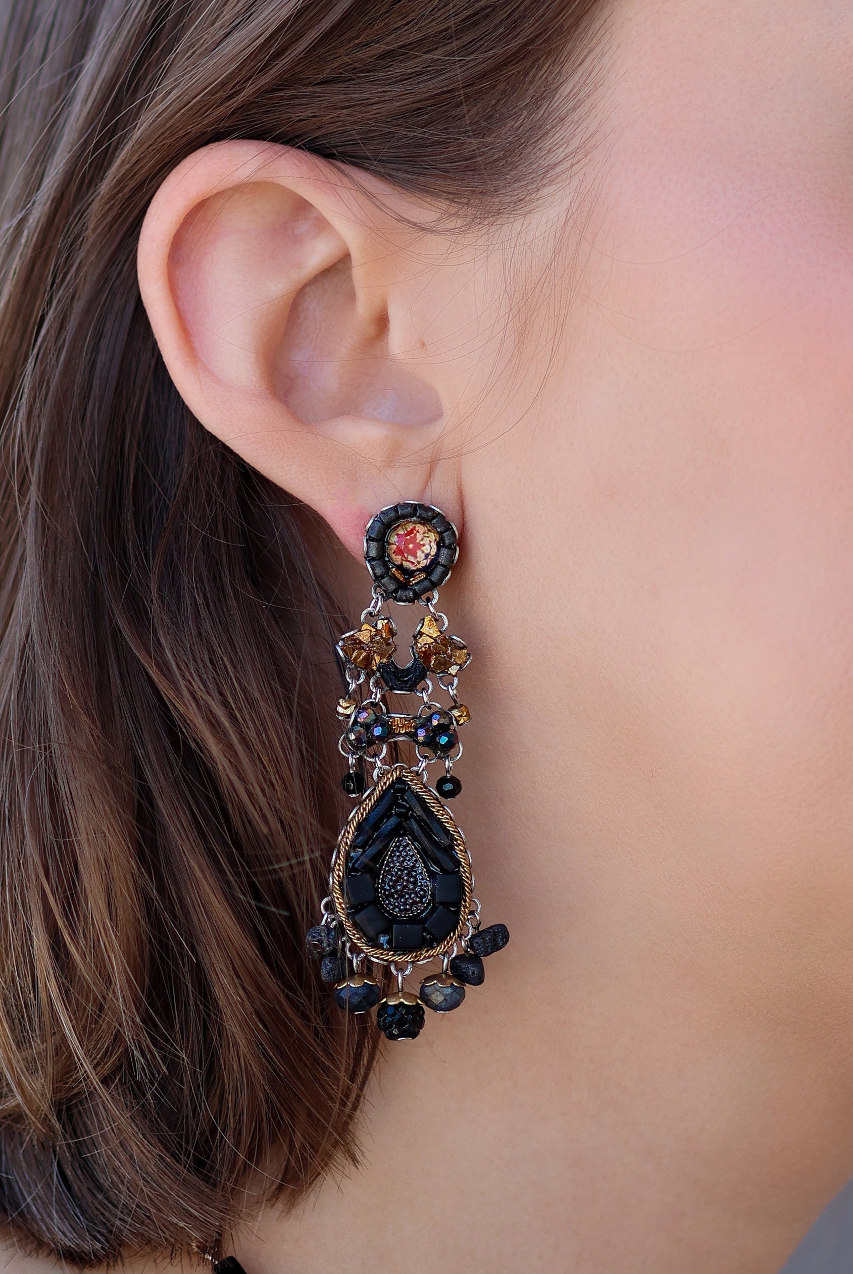 Ayala Bar Jewelry Ayala Bar Obsidian Night Set,Bold Earring,Ardent