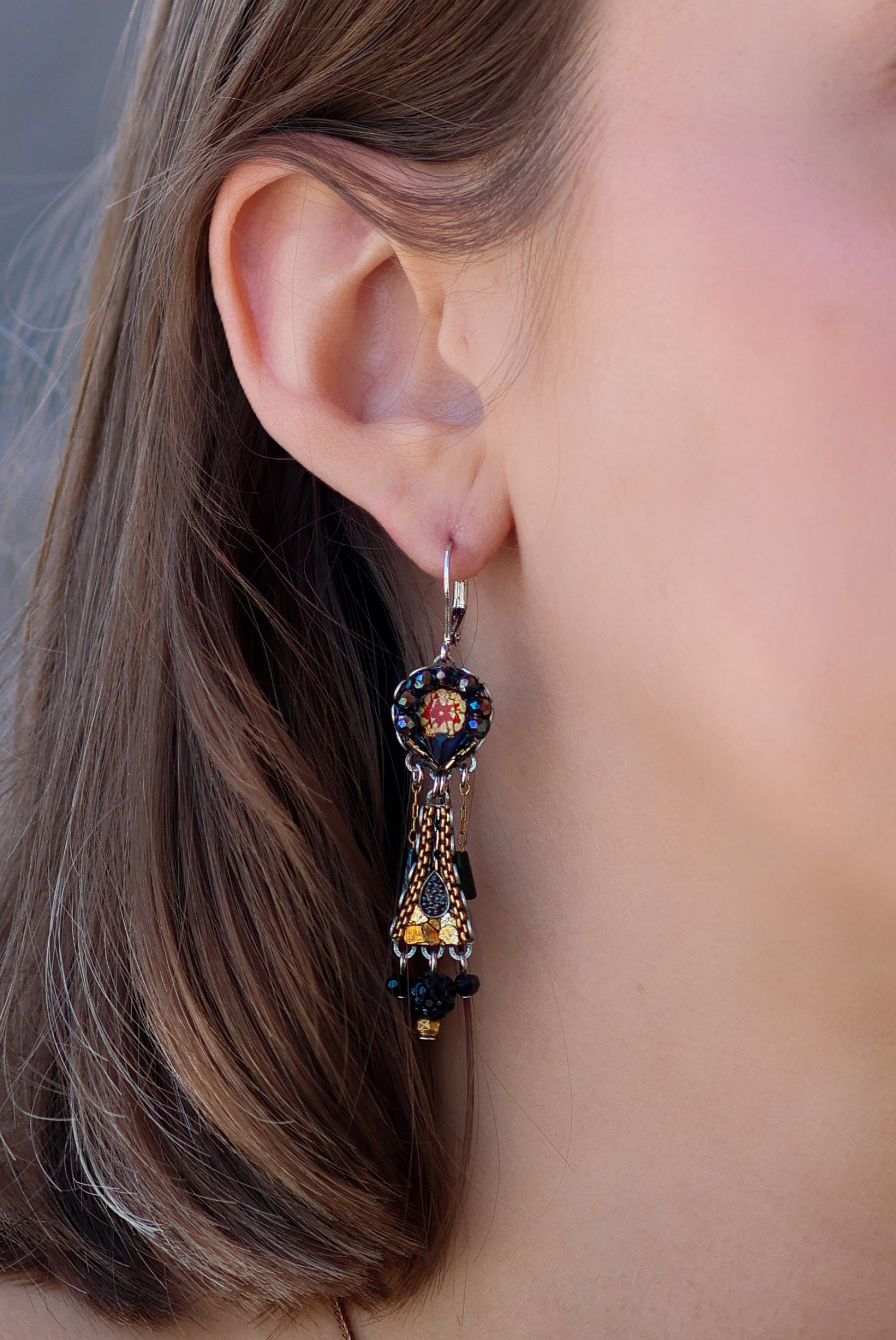 Ayala Bar Jewelry Ayala Bar Obsidian Night Set, Earring,Ardor