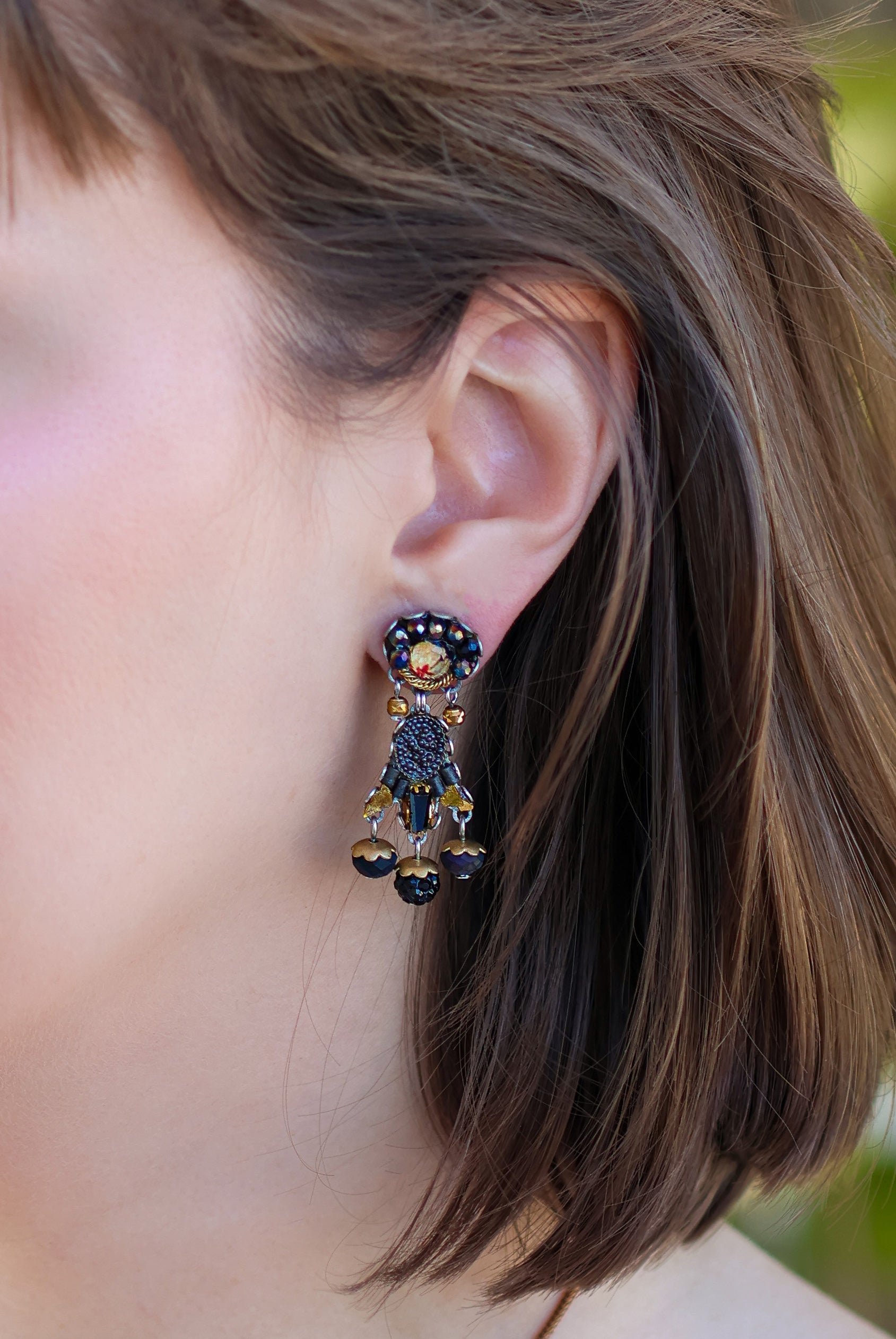Ayala Bar Jewelry Ayala Bar Obsidian Night Set, Earring,Spitha