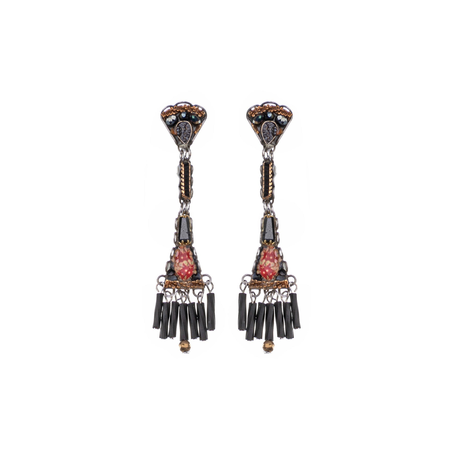 Ayala Bar Jewelry Ayala Bar Obsidian Night Set,Long Earring, Cenere