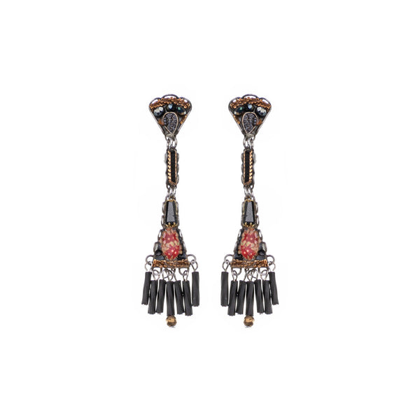 Ayala Bar Jewelry Ayala Bar Obsidian Night Set,Long Earring, Cenere