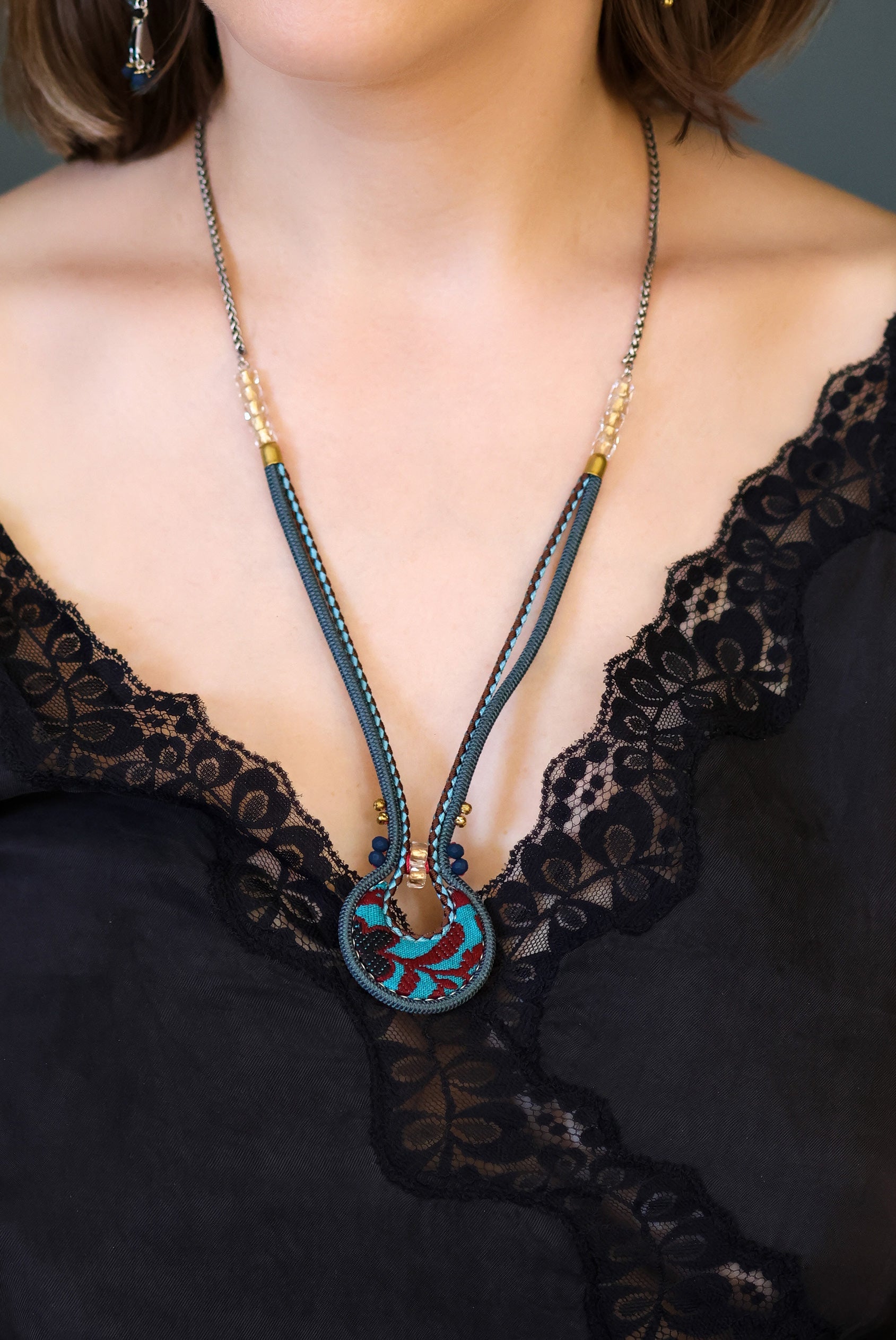 Ayala Bar Jewelry Ayala Bar Ocean Abyss  Set,Long Pendant Necklace, Fondo