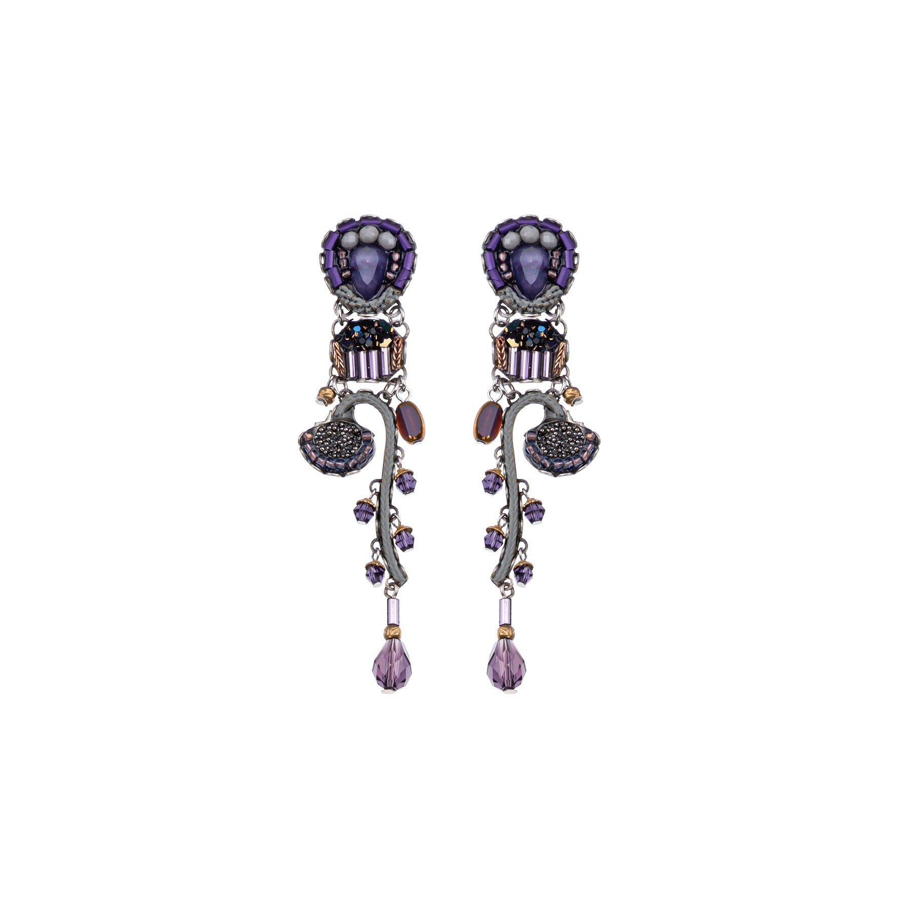 Ayala Bar Jewelry Ayala Bar Purple Passion Set,Long Beaded Earring,Takara