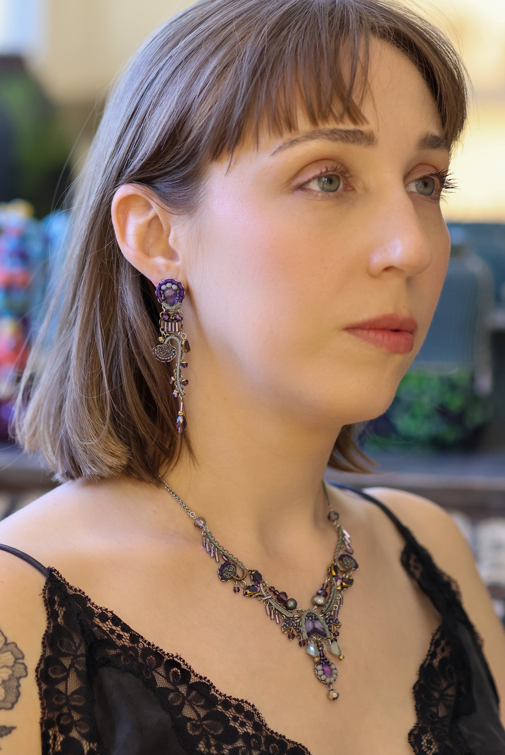 Ayala Bar Jewelry Ayala Bar Purple Passion Set,Unique Necklace,Charm