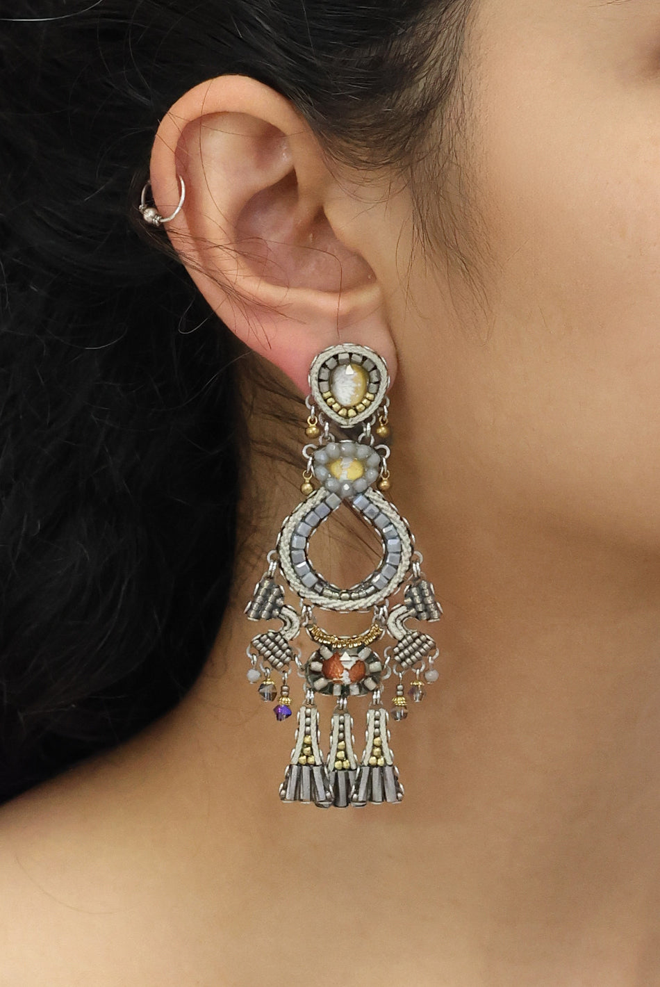 Ayala Bar Jewelry Ayala Bar Shivering Moonlight Set, Chrome Earrings