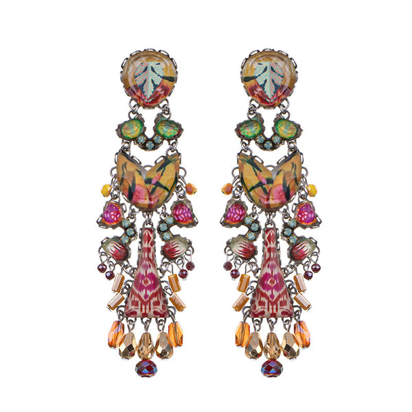Ayala Bar Jewelry Ayala Bar Sunflower Surprise Set, Colorful Glass Long Earrings, Ambe