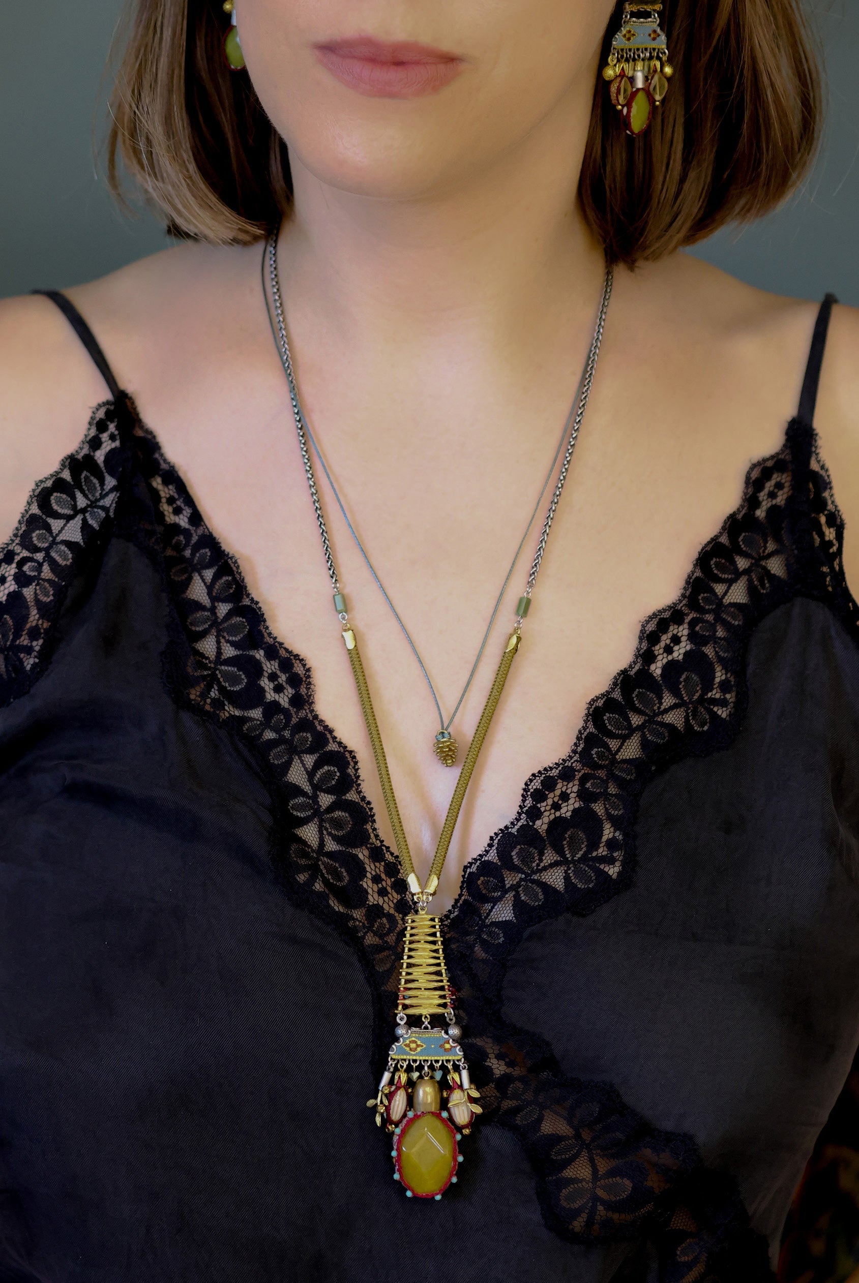 Ayala Bar Jewelry Ayala Bar Vintage Gold Set, Necklace,Verdure