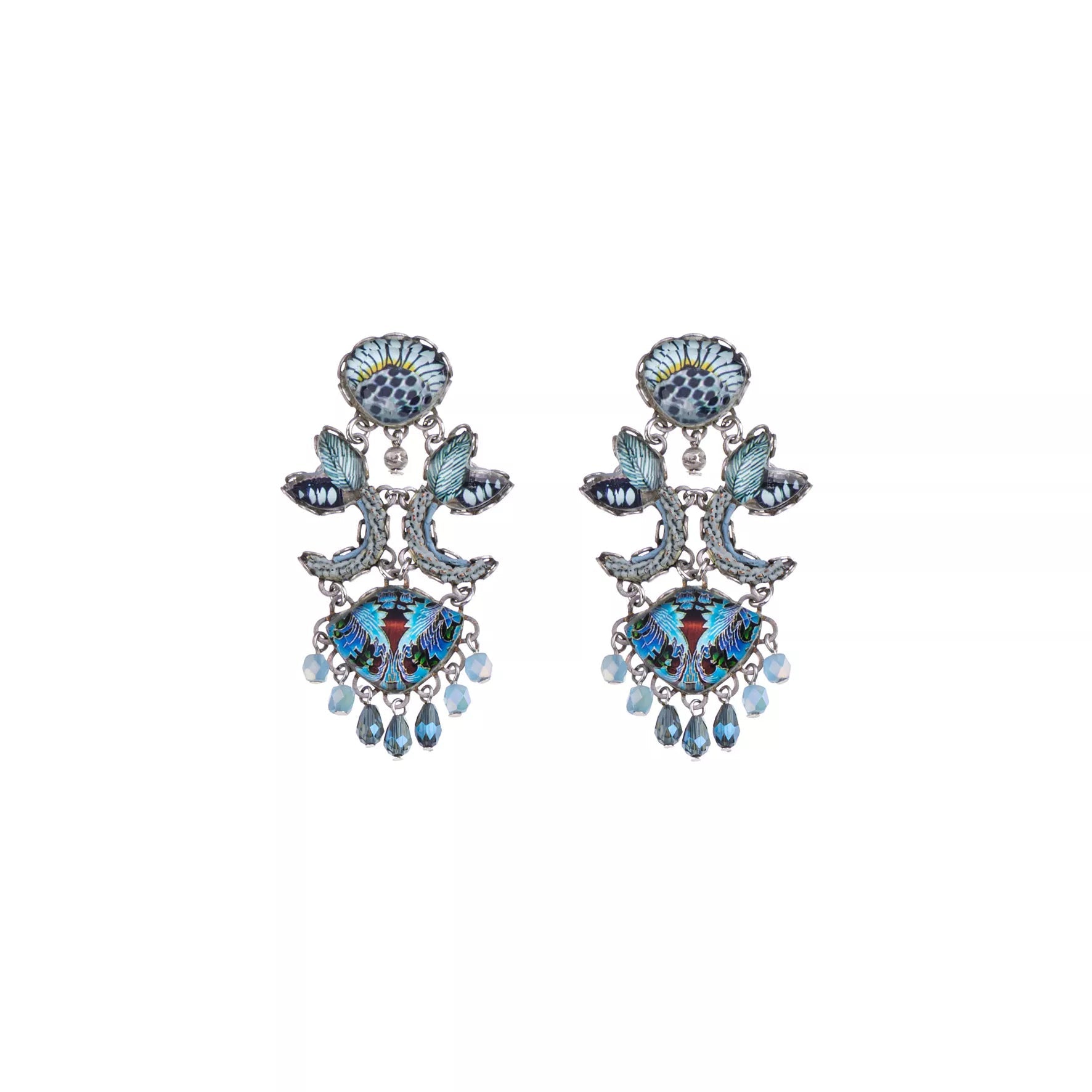 Ayala Bar Jewelry Ayalar Bar Blue Flower Earrings Deep Sea Set, Pelaya