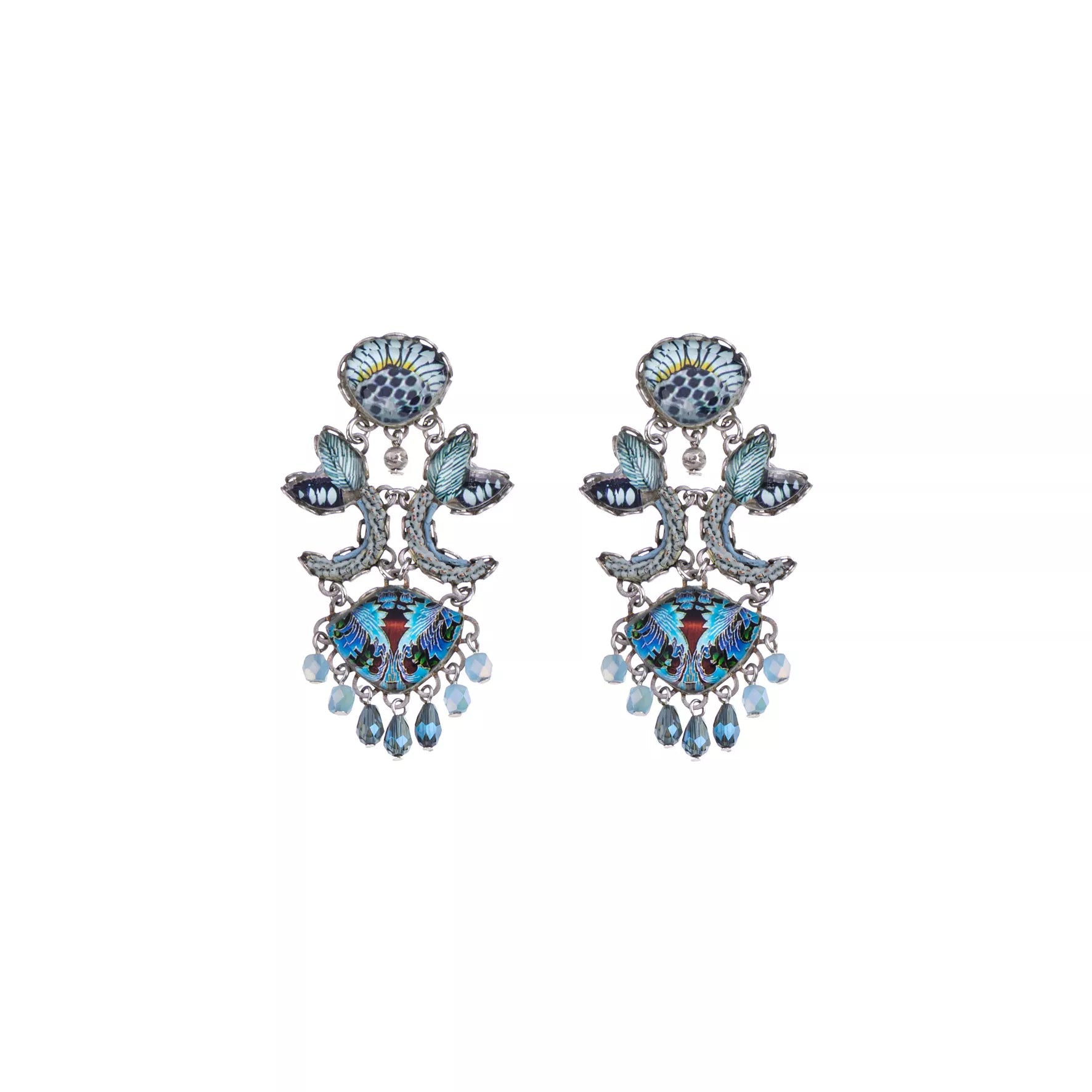 Ayalar Bar Blue Flower Earrings Deep Sea Set Pelaya ShopTheAddison