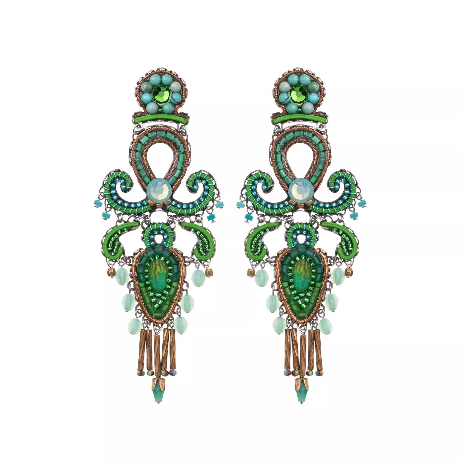 Ayala Bar Jewelry Ayalar Bar Green Chandelier Earrings Grassland Set, Aileen