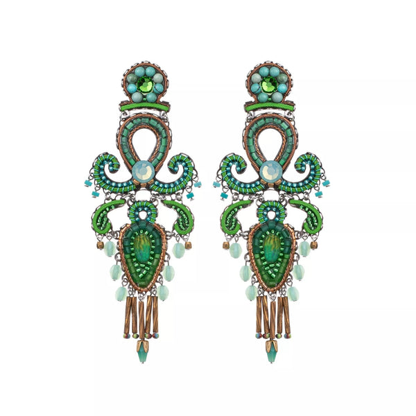 Ayala Bar Jewelry Ayalar Bar Green Chandelier Earrings Grassland Set, Aileen