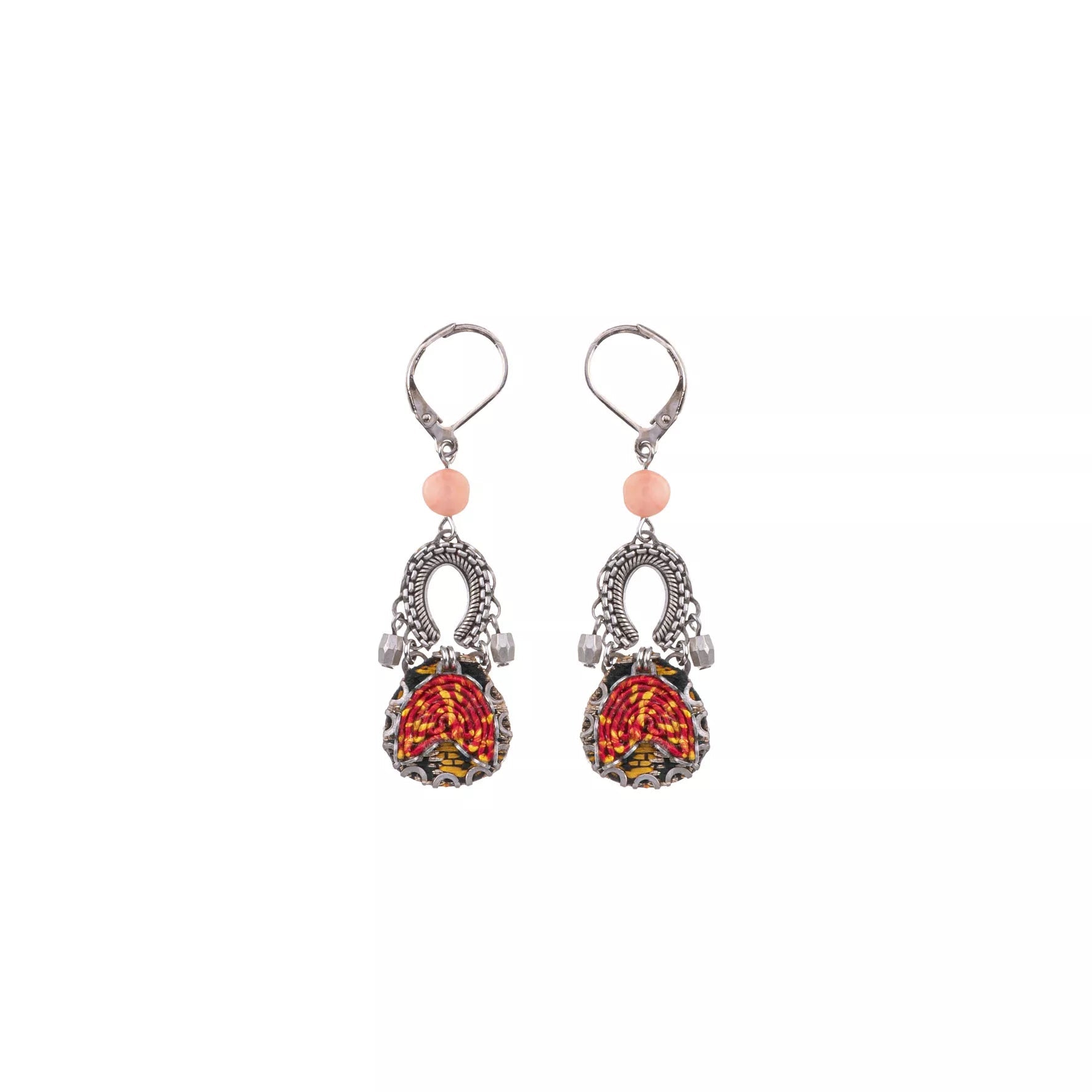 Ayala Bar Jewelry Ayalar Bar Orange Dangling Earrings Embroidered Dream Set, Yuko