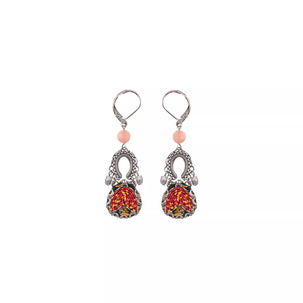 Ayala Bar Jewelry Ayalar Bar Orange Dangling Earrings Embroidered Dream Set, Yuko