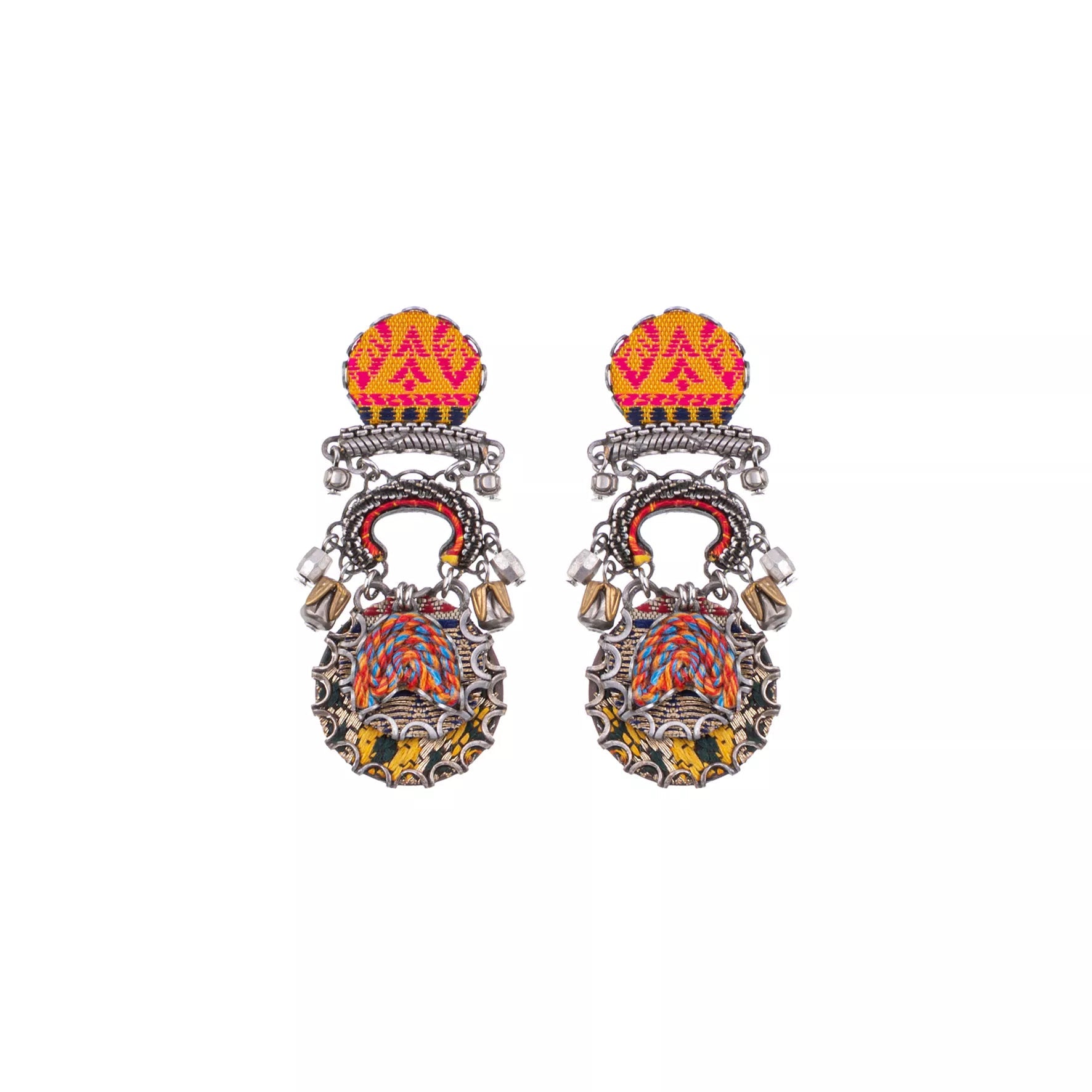 Ayala Bar Jewelry Ayalar Bar Orange Earrings Embroidered Dream Set, Valo