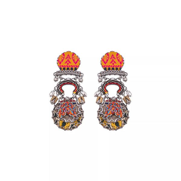Ayala Bar Jewelry Ayalar Bar Orange Earrings Embroidered Dream Set, Valo