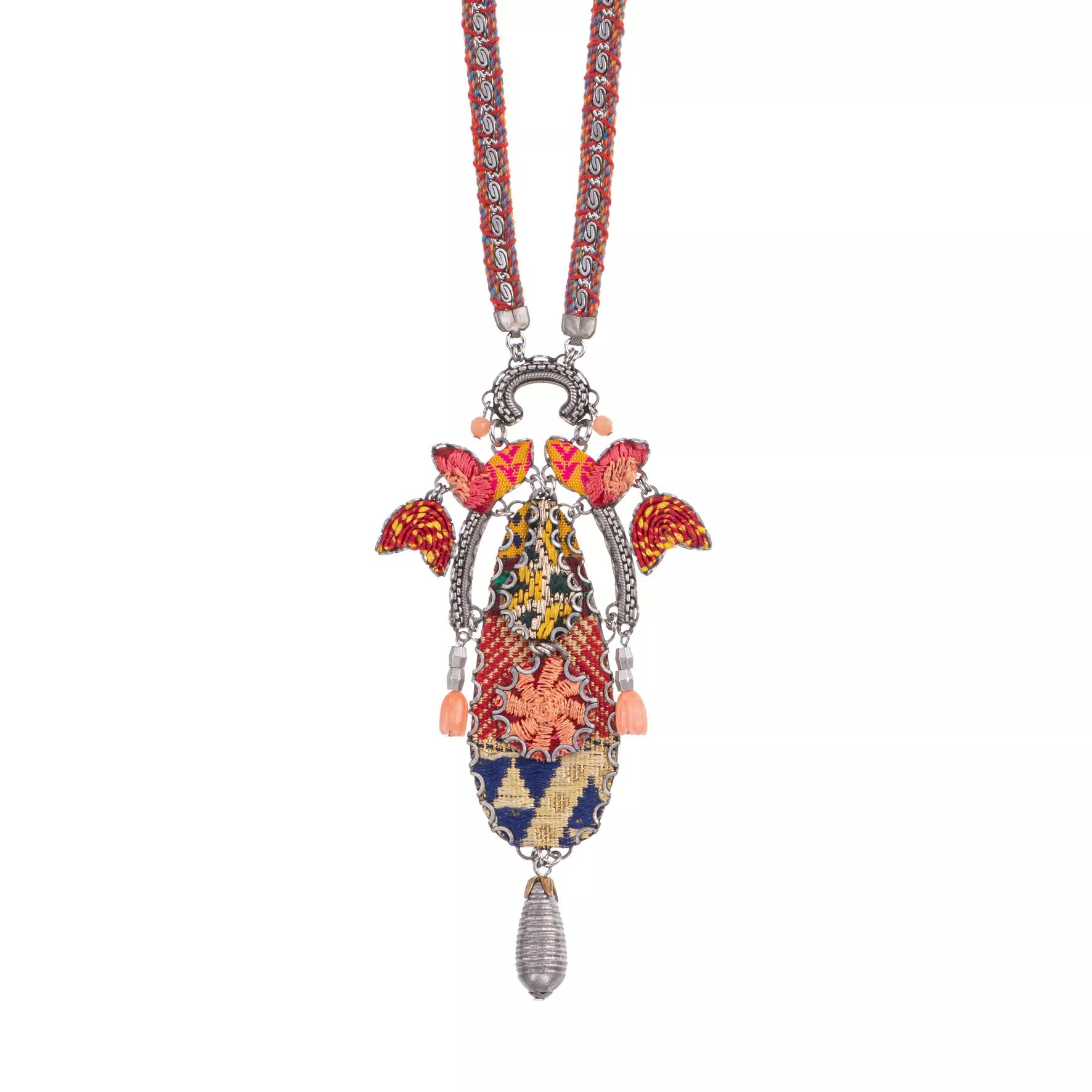 Ayala Bar Jewelry Ayalar Bar Orange Long Necklace Embroidered Dream Set, Lily