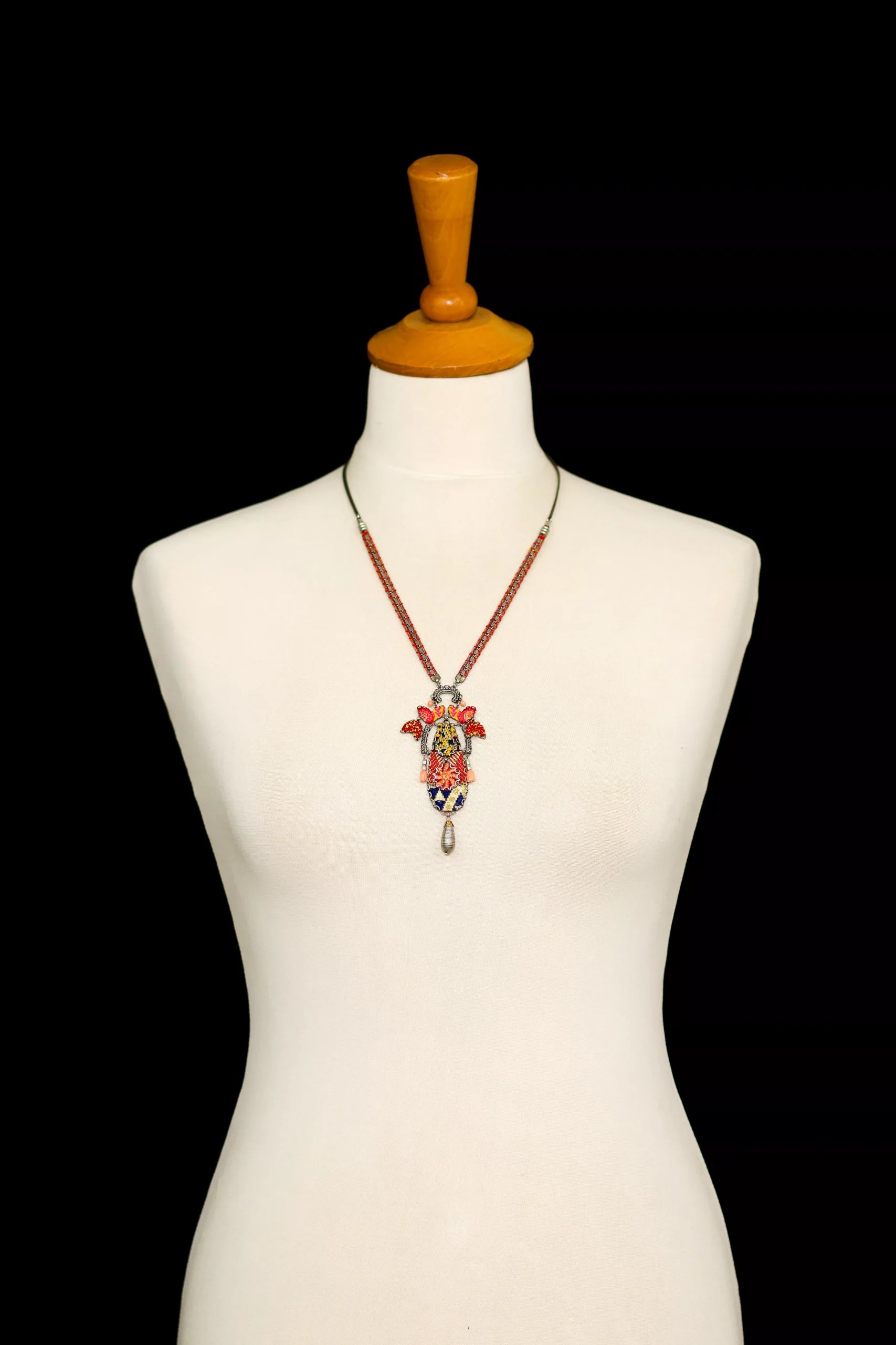 Ayala Bar Jewelry Ayalar Bar Orange Long Necklace Embroidered Dream Set, Lily